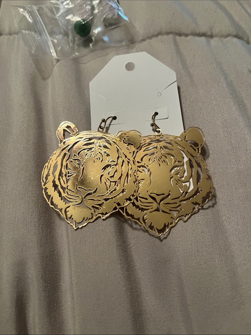 Gold Tiger Head Dangle Earrings - Women Jewelry